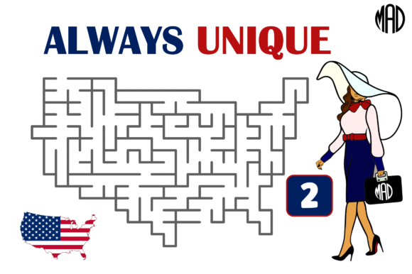500 SVG USA Mazes: Graphics for KDP Interiors