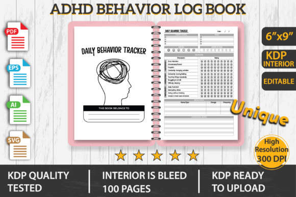 ADHD Behavior Log Book KDP Interior: Graphics & KDP Interiors