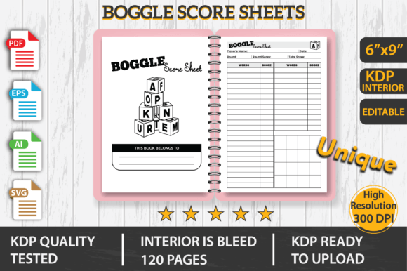 Boggle Score Sheets KDP Interior Graphics Review