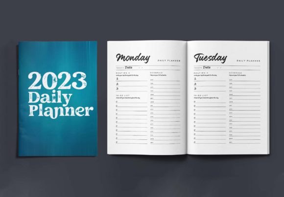 Daily Planner Printable Editable KDP Graphics & Interiors