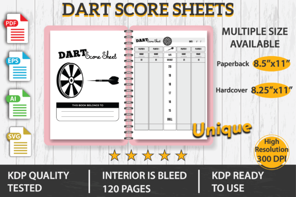 Dart Score Sheets KDP Interior: Graphics & KDP Interiors