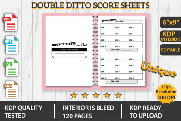 Double Ditto Score Sheets: KDP Interior Graphics Review
