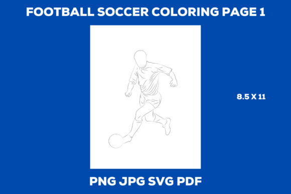 Football Soccer Coloring Page Graphic 1: Graphics & Coloring Pages
