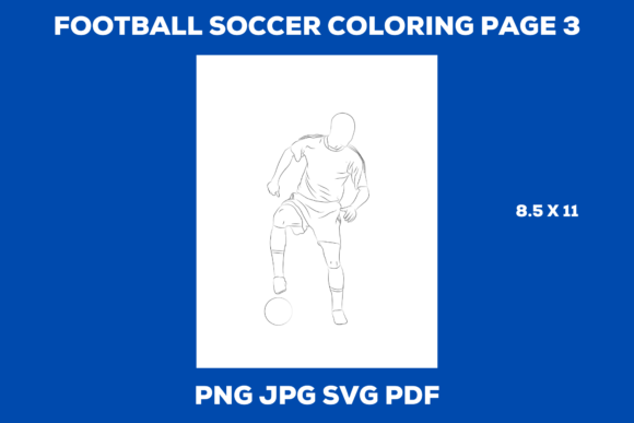 Football Soccer Coloring Page Graphic 3: Graphics & Coloring