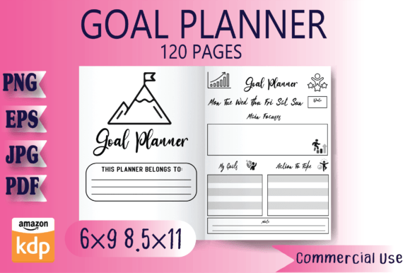 Goal Planner KDP Interior for Graphics & KDP Interiors