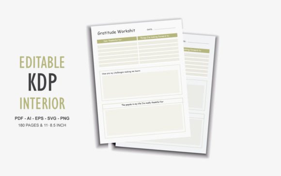 Gratitude Bank Planner KDP Interior Embroidery Review