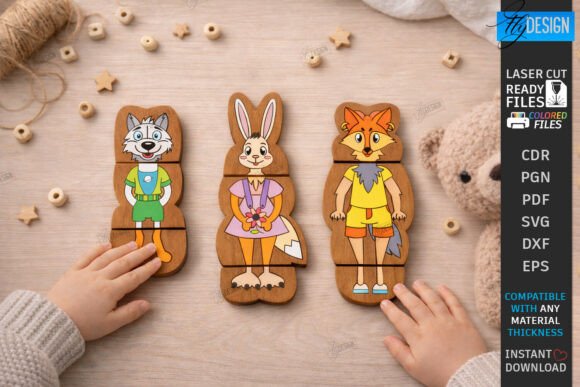 Kids Puzzle Laser Cut SVG for Toys Amp Branding