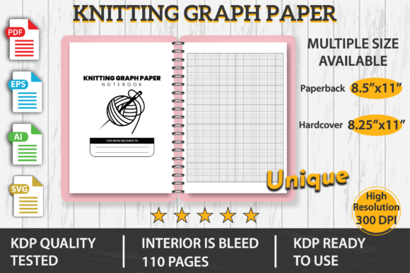 Knitting Graph Paper KDP Interior for KDP & Graphics