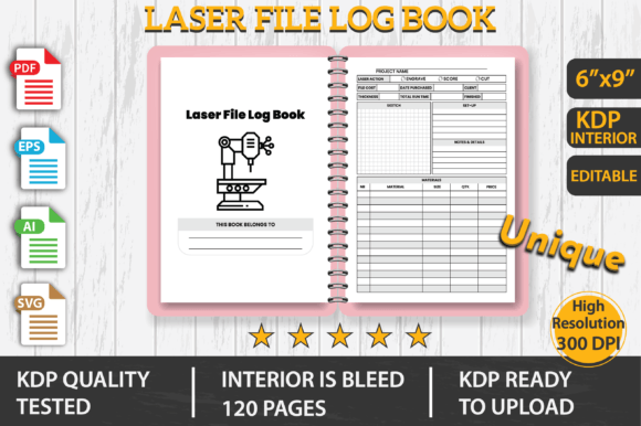 Laser File Log Book KDP Interior: Graphics & KDP Interiors Review