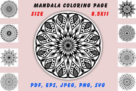 Mandala Coloring Book Lace Vector: Kdp Interiors Graphics