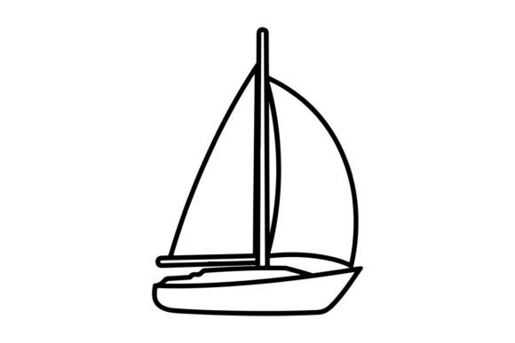 Outline Sailboat Vector Art: Graphics & Coloring Pages Amp