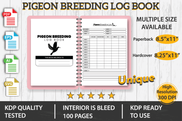 Pigeon Breeding Log Book KDP Interior: Graphics & KDP Review