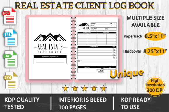 Real Estate Client Log Book KDP Graphics & Interiors