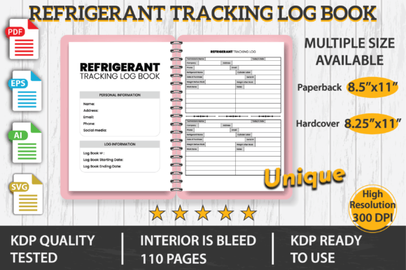 Refrigerant Tracking Log Book KDP: Graphics & KDP Interiors