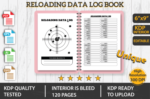 Reloading Data Log Book KDP Interior Embroidery Review