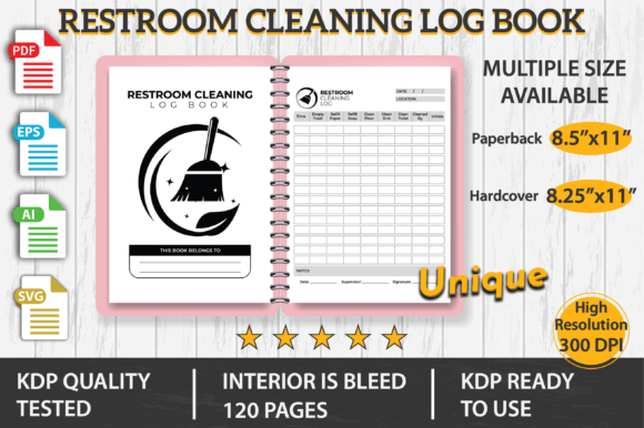 Restroom Cleaning Log Book KDP: Graphics & KDP Interiors