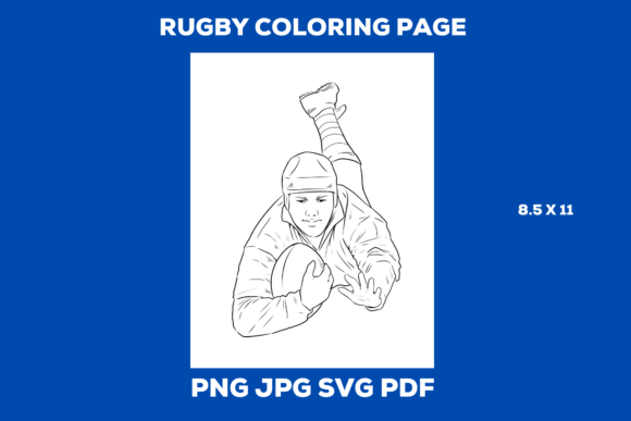 Rugby Coloring Page: A Tough Graphic for Sporty Coloring Pages