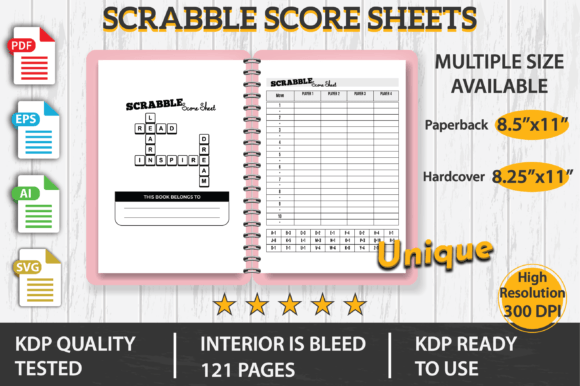 Scrabble Score Sheets Graphics for KDP Interiors
