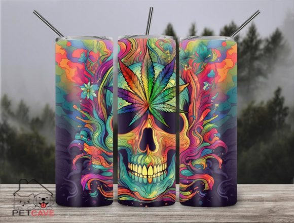 Skull Weed Trippy World 20oz Tumbler 4 Graphics for Crafts