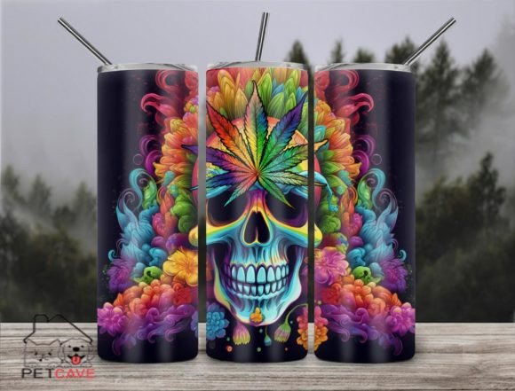 Skull Weed Trippy World Tumbler 7: Embroidery Design Analysis