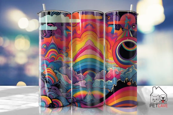 Trippy World Tumbler 20oz: Vibrant Crafts Graphics