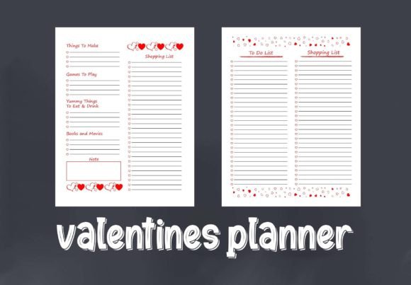 Valentines Planner Printable for KDP Interiors & Graphics