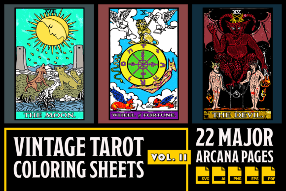 Vintage Tarot Coloring Sheets Volume II — A Designer's Review