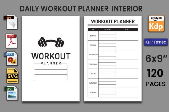 Workout Planner KDP Interior Graphics Review